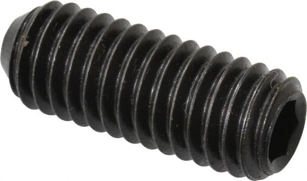 Holo-Krome - 3/8-16 UNC, 1" OAL, Cup Point Set Screw - Grade 8 Alloy Steel, 3/16" Key - Exact Tooling