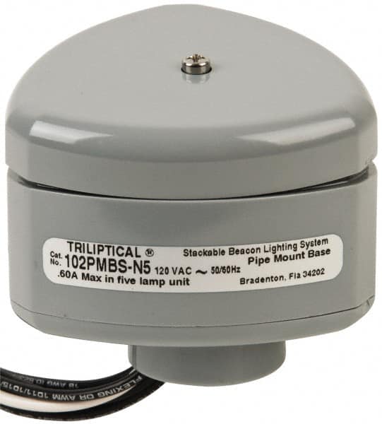 Edwards Signaling - Flashing and Steady, Stackable Tower Light Base Unit - 120 VAC, 0.60 Amp, IP54, IP65 Ingress Rating, 3R, 4X NEMA Rated, Pipe Mount - Exact Tooling