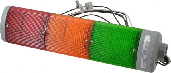 Edwards Signaling - Incandescent Lamp, Amber, Green, Red, Steady, Preassembled Stackable Tower Light Module Unit - 120 VAC, 0.32 Amp, IP54, IP65 Ingress Rating, 3R, 4X NEMA Rated, Pipe Mount - Exact Tooling