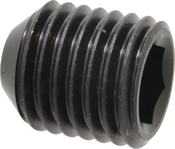 Holo-Krome - 7/8-9 UNC, 1" OAL, Cup Point Set Screw - Grade 8 Alloy Steel, 1/2" Key - Exact Tooling