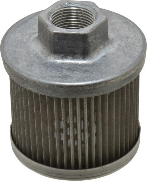 Flow Ezy Filters - 100 Mesh, 189 LPM, 5 GPM, 3.3" Diam, Female Suction Strainer without Bypass - 3/4 Port NPT, 3-1/2" Long - Exact Tooling