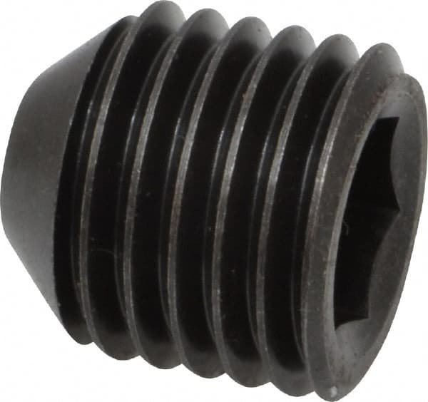 Holo-Krome - 1-8 UNC, 1" OAL, Cup Point Set Screw - Grade 8 Alloy Steel, 9/16" Key - Exact Tooling