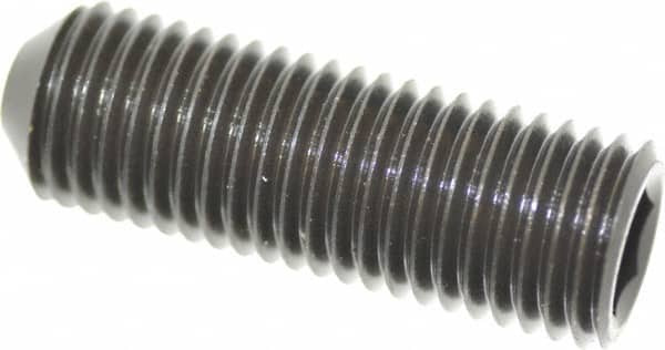 Holo-Krome - 1-8 UNC, 3" OAL, Cup Point Set Screw - Grade 8 Alloy Steel, 9/16" Key - Exact Tooling