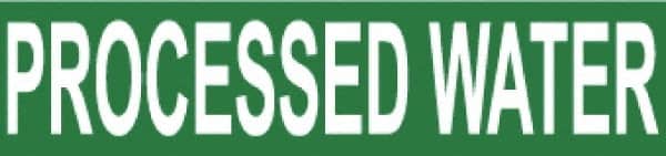 NMC - Pipe Marker with Processed Water Legend and No Graphic - 1-1/2 to 2" Pipe Outside Diam, White on Green - Exact Tooling