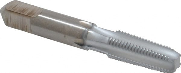 Hertel - 1/16-27 NPT Thread, 4 Flute Standard Pipe Tap - 2-1/8" OAL, 11/16" Thread Length, 5/16" Shank Diam, Chrome Finish, High Speed Steel - Exact Tooling