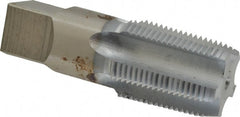 Hertel - 1 - 11-1/2 NPT Thread, 5 Flute Standard Pipe Tap - 3-3/4" OAL, 1-3/4" Thread Length, 1-1/8" Shank Diam, Chrome Finish, High Speed Steel - Exact Tooling