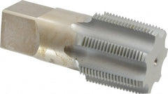 Hertel - 1-1/2 - 11-1/2 NPT Thread, 7 Flute Standard Pipe Tap - 4-1/4" OAL, 1-3/4" Thread Length, 1-1/2" Shank Diam, Chrome Finish, High Speed Steel - Exact Tooling