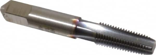 Hertel - 1/16-27 NPTF Thread, 4 Flute Standard Pipe Tap - 2-1/8" OAL, 11/16" Thread Length, 5/16" Shank Diam, TiCN Finish, High Speed Steel - Exact Tooling