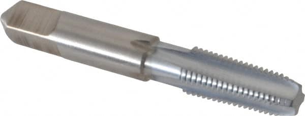 Hertel - 1/16-27 NPTF Thread, 4 Flute Standard Pipe Tap - 2-1/8" OAL, 11/16" Thread Length, 5/16" Shank Diam, Chrome Finish, High Speed Steel - Exact Tooling