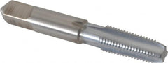 Hertel - 1/16-27 NPTF Thread, 4 Flute Standard Pipe Tap - 2-1/8" OAL, 11/16" Thread Length, 5/16" Shank Diam, Chrome Finish, High Speed Steel - Exact Tooling