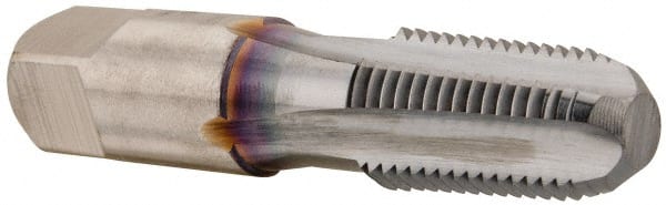 Hertel - 1/4-18 NPTF Thread, 4 Flute Standard Pipe Tap - 2-7/16" OAL, 1-1/16" Thread Length, 9/16" Shank Diam, TiCN Finish, High Speed Steel - Exact Tooling