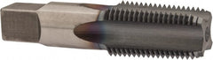 Hertel - 1/2-14 NPTF Thread, 4 Flute Standard Pipe Tap - 3-1/8" OAL, 1-3/8" Thread Length, 11/16" Shank Diam, TiCN Finish, High Speed Steel - Exact Tooling