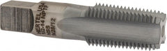Hertel - 1/2-14 NPTF Thread, 4 Flute Standard Pipe Tap - 3-1/8" OAL, 1-3/8" Thread Length, 11/16" Shank Diam, Chrome Finish, High Speed Steel - Exact Tooling