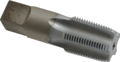 Hertel - 3/4-14 NPTF Thread, 5 Flute Standard Pipe Tap - 3-1/4" OAL, 1-3/8" Thread Length, 29/32" Shank Diam, Chrome Finish, High Speed Steel - Exact Tooling