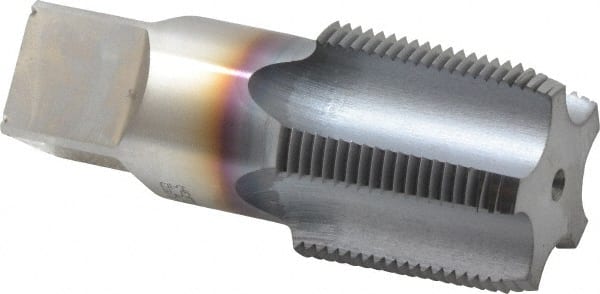 Hertel - 1-1/4 - 11-1/2 NPTF Thread, 5 Flute Standard Pipe Tap - 4" OAL, 1-3/4" Thread Length, 1-5/16" Shank Diam, TiCN Finish, High Speed Steel - Exact Tooling