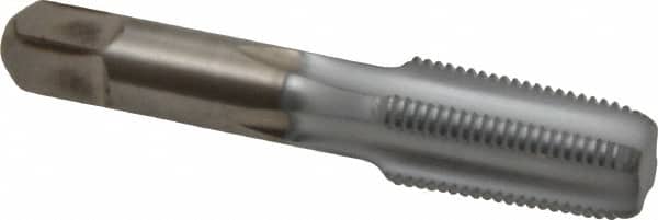Hertel - 1/8-27 NPT Thread, 4 Flute Standard Pipe Tap - 2-1/8" OAL, 3/4" Thread Length, 5/16" Shank Diam, Chrome Finish, High Speed Steel - Exact Tooling