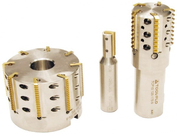 Tool-Flo - 5/8" Cut Diam, 1" Max Depth of Cut, 3/4" Shank Diam, Internal/External Indexable Thread Mill - Insert Style TI 1P-UN/ISO, 1 Insert, Toolholder Style TCN, 3-1/2" OAL - Exact Tooling