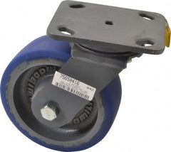 Hamilton - 6" Diam x 2" Wide x 7-1/2" OAH Top Plate Mount Swivel Caster - Polyurethane, 960 Lb Capacity, Precision Sealed Bearing, 4 x 5" Plate - Exact Tooling