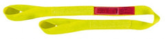 Lift-All - 20' Long x 3" Wide, 3,600 Lb Vertical Capacity, 1 Ply, Polyester Web Sling - 2,900 Lb Choker Capacity, Yellow - Exact Tooling