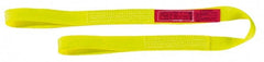 Lift-All - 18' Long x 6" Wide, 9,600 Lb Vertical Capacity, 1 Ply, Nylon Web Sling - 7,700 Lb Choker Capacity, Yellow - Exact Tooling