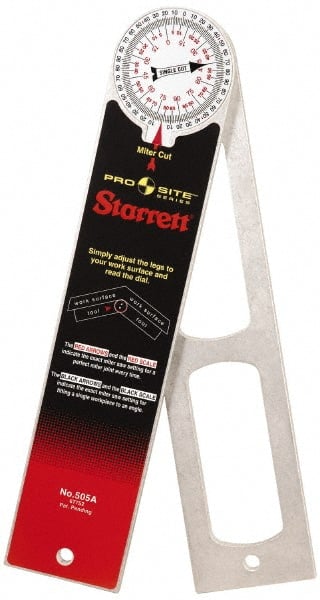 Starrett - 12 Inch Long Blade, 360° Max Measurement, 1° Dial Graduation, Round Head Protractor - 0 to 90 to 0 Dial Range - Exact Tooling