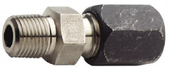 Made in USA - 5/8" OD, Grade 316Stainless Steel Male Connector - 15/16" Hex, Comp x MPT Ends - Exact Tooling