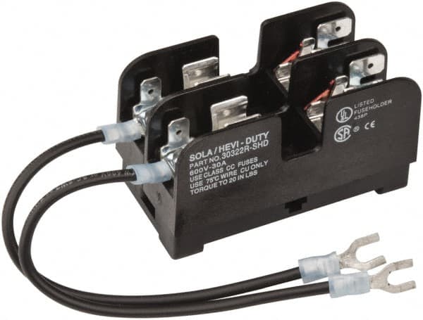 Sola/Hevi-Duty - 250 VAC, 15 Amp, Fuse Block - Exact Tooling