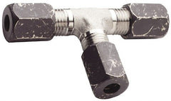 Made in USA - 2" OD, Grade 316Stainless Steel Union Tee - 2-1/2" Hex, Comp x Comp x Comp Ends - Exact Tooling