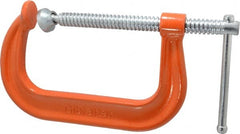 Gibraltar - Regular-Duty 6" Max Opening, 3-1/4" Throat Depth, Forged Steel Standard C-Clamp - 6,600 Lb Capacity, 0" Min Opening, Deep Throat - Exact Tooling