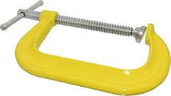 Gibraltar - Regular-Duty 6" Max Opening, 3-1/4" Throat Depth, Forged Steel Standard C-Clamp - 6,600 Lb Capacity, 0" Min Opening, Deep Throat - Exact Tooling