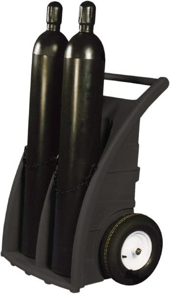 Enpac - Gas Cylinder Carts, Racks, Stands & Holders Type: Dual Cylinder Dolly Fits Cylinder Diameter: 13 (Inch) - Exact Tooling
