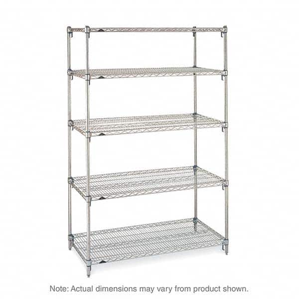Metro - 2,000 Lb Capacity 5 Shelf Wire Shelving - Starter Unit - Exact Tooling