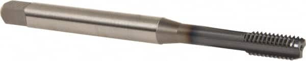 OSG - M6x1.00 Metric Coarse 6H 3 Flute TiCN Finish Powdered Metal Straight Flute Machine Tap - Bottoming, Right Hand Thread, 2-1/2" OAL, 1" Thread Length, D5 Limit, Oversize - Exact Tooling