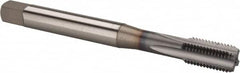 OSG - M10x1.25 Metric Fine 4 Flute TiCN Finish Powdered Metal Straight Flute Machine Tap - Bottoming, Right Hand Thread, 2-15/16" OAL, 1-1/4" Thread Length, D6 Limit, Oversize - Exact Tooling