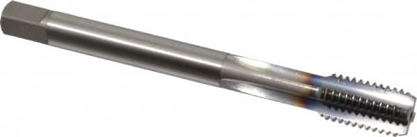 OSG - M12x1.75 Metric Coarse 6H 4 Flute TiCN Finish Powdered Metal Straight Flute Machine Tap - Bottoming, Right Hand Thread, 3-3/8" OAL, 1-21/32" Thread Length, D6 Limit, Oversize - Exact Tooling