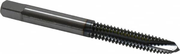OSG - 1/4-20 UNC, 3 Flute, TiCN Finish, Powdered Metal Spiral Point Tap - Plug Chamfer, Right Hand Thread, 2-1/2" OAL, 1" Thread Length, 0.255" Shank Diam, 2B Class of Fit, Series 312TI - Exact Tooling