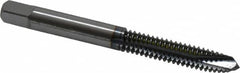 OSG - 1/4-20 UNC, 3 Flute, TiCN Finish, Powdered Metal Spiral Point Tap - Plug Chamfer, Right Hand Thread, 2-1/2" OAL, 1" Thread Length, 0.255" Shank Diam, 2B Class of Fit, Series 312TI - Exact Tooling