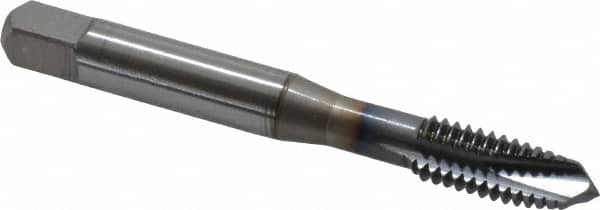 OSG - 5/16-18 UNC, 3 Flute, TiCN Finish, Powdered Metal Spiral Point Tap - Plug Chamfer, Right Hand Thread, 2-23/32" OAL, 1-1/8" Thread Length, 0.318" Shank Diam, 2B Class of Fit, Series 312TI - Exact Tooling
