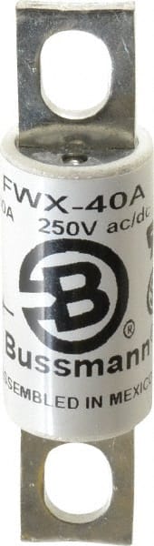 Cooper Bussmann - 250 VAC/VDC, 40 Amp, Fast-Acting Semiconductor/High Speed Fuse - Stud Mount Mount, 3-3/16" OAL, 200 (RMS), 50 at DC kA Rating, 0.81" Diam - Exact Tooling