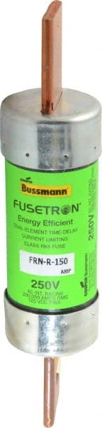 Cooper Bussmann - 125 VDC, 250 VAC, 150 Amp, Time Delay General Purpose Fuse - Bolt-on Mount, 7-1/8" OAL, 20 at DC, 200 (RMS) kA Rating, 1-9/16" Diam - Exact Tooling