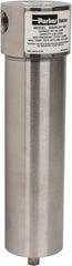 Parker - 1/2" Port, 10" High x 3" Wide, FRL Filter with Stainless Steel Bowl & Automatic Drain - 175 Max psi, 120°F Max - Exact Tooling