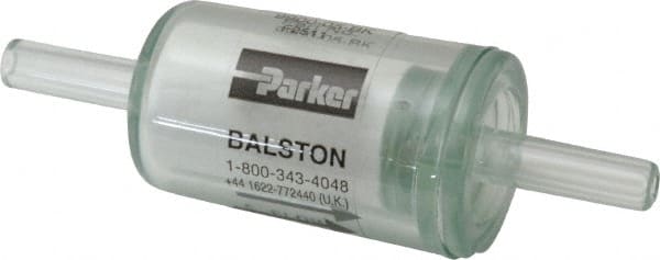 Parker - 1/4" Outlet, 125 Max psi, Inline Filters, Regulators & Lubricators - 6.6 CFM, Disposable Gas or Liquid Filter, 3-1/4" Long - Exact Tooling