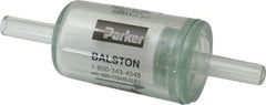 Parker - 1/4" Outlet, 125 Max psi, Inline Filters, Regulators & Lubricators - 6.6 CFM, Disposable Gas or Liquid Filter, 3-1/4" Long - Exact Tooling