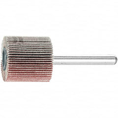 PFERD - 1" Diam x 1" Face Width, Aluminum Oxide Coated Mounted Flap Wheel - 1/4" Shank Mount, 120 Grit, 25,000 Max RPM - Exact Tooling