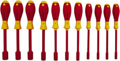 Wiha - 11 Piece 5/32 to 5/8" Insulated Nutdriver Set - Cushion Grip Handle - Exact Tooling
