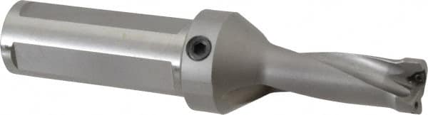 Kennametal - 2.19" Max Drill Depth, 2.5xD, 22.2mm Diam, Indexable Insert Drill - 2 Inserts, 1-1/4" Shank Diam, Straight Shank - Exact Tooling