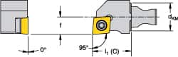 Kennametal - Left Hand Cut, Size KM16, CCMT 09T308 Insert Compatiblity, External Modular Turning & Profiling Cutting Unit Head - 10mm Ctr to Cutting Edge, 20mm Head Length, Through Coolant, Series Micro Screw-On - Exact Tooling