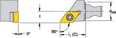 Kennametal - Right Hand Cut, Size KM12, DCMT 32.52 Insert Compatiblity, External Modular Turning & Profiling Cutting Unit Head - 8mm Ctr to Cutting Edge, 20mm Head Length, Through Coolant, Series Micro Screw-On - Exact Tooling