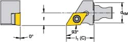 Kennametal - Left Hand Cut, Size KM16, DC.. Insert Compatiblity, External Modular Turning & Profiling Cutting Unit Head - 10mm Ctr to Cutting Edge, 20mm Head Length, Through Coolant, Series Micro Screw-On - Exact Tooling