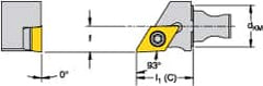 Kennametal - Left Hand Cut, Size KM16, DC.. Insert Compatiblity, External Modular Turning & Profiling Cutting Unit Head - 10mm Ctr to Cutting Edge, 20mm Head Length, Through Coolant, Series Micro Screw-On - Exact Tooling